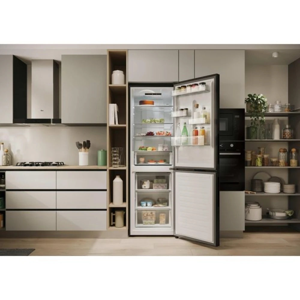 Hoover H-Combi 185cm 60/40 Frost Free Fridge Freezer - Black | HONCQ2T618EBK