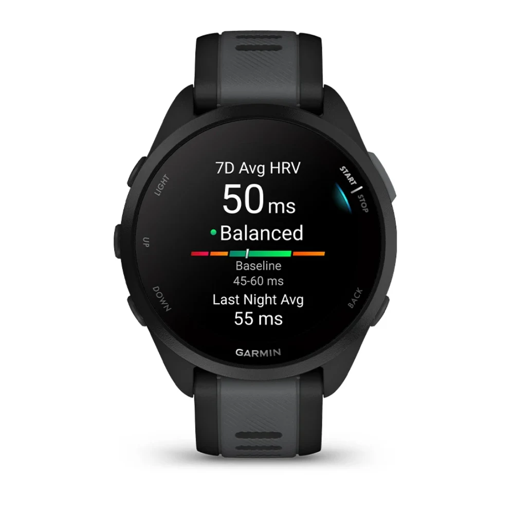 Garmin Forerunner 165 Music Smart Watch - Black and Slate Grey | 49-GAR-010-02863-30