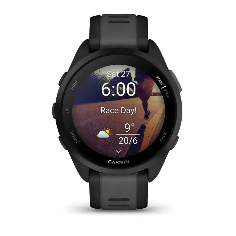 Garmin Forerunner 165 Music Smart Watch - Black and Slate Grey | 49-GAR-010-02863-30