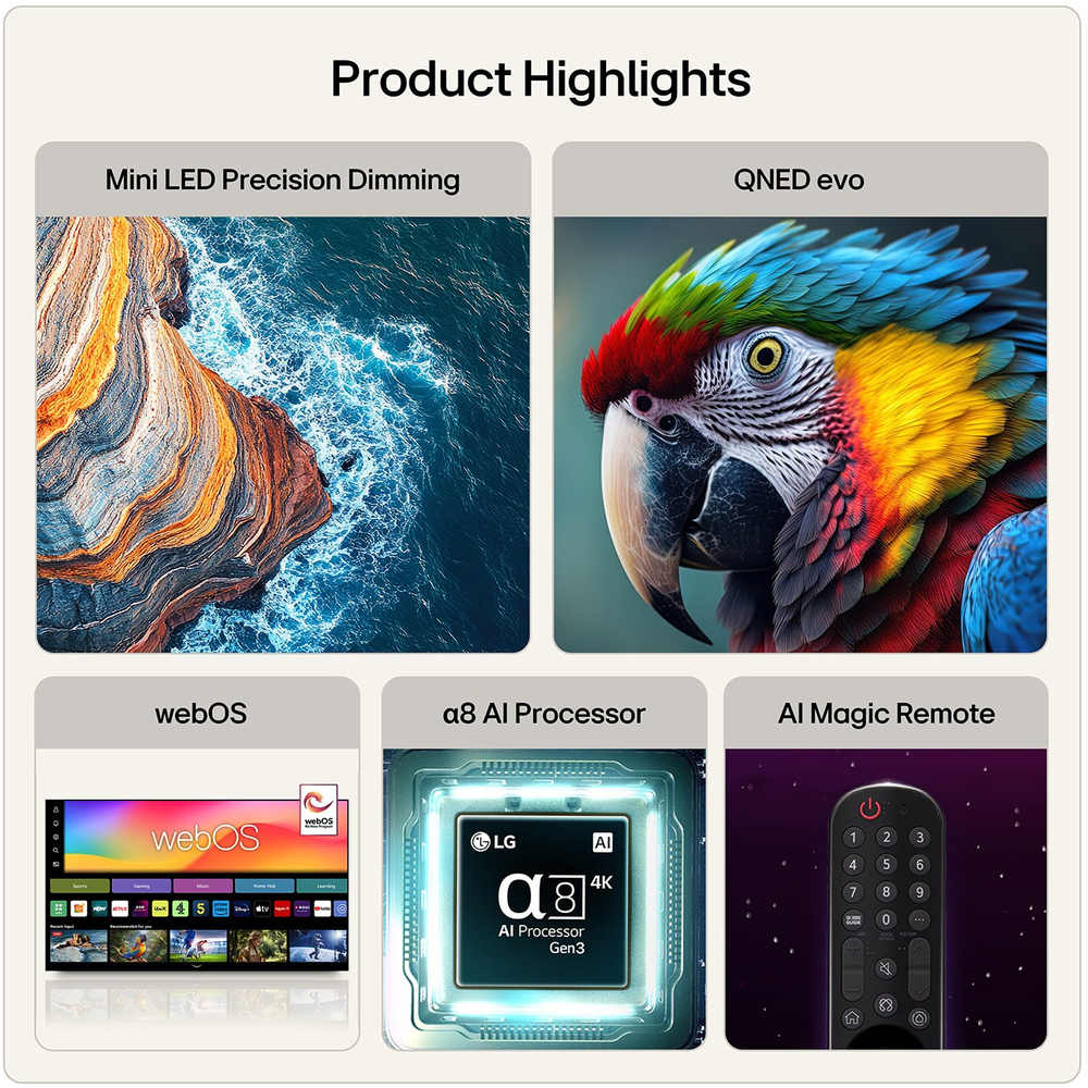 LG QNED86 65 Inch Mini LED Evo AI 4K Ultra HD Smart TV (2026)
