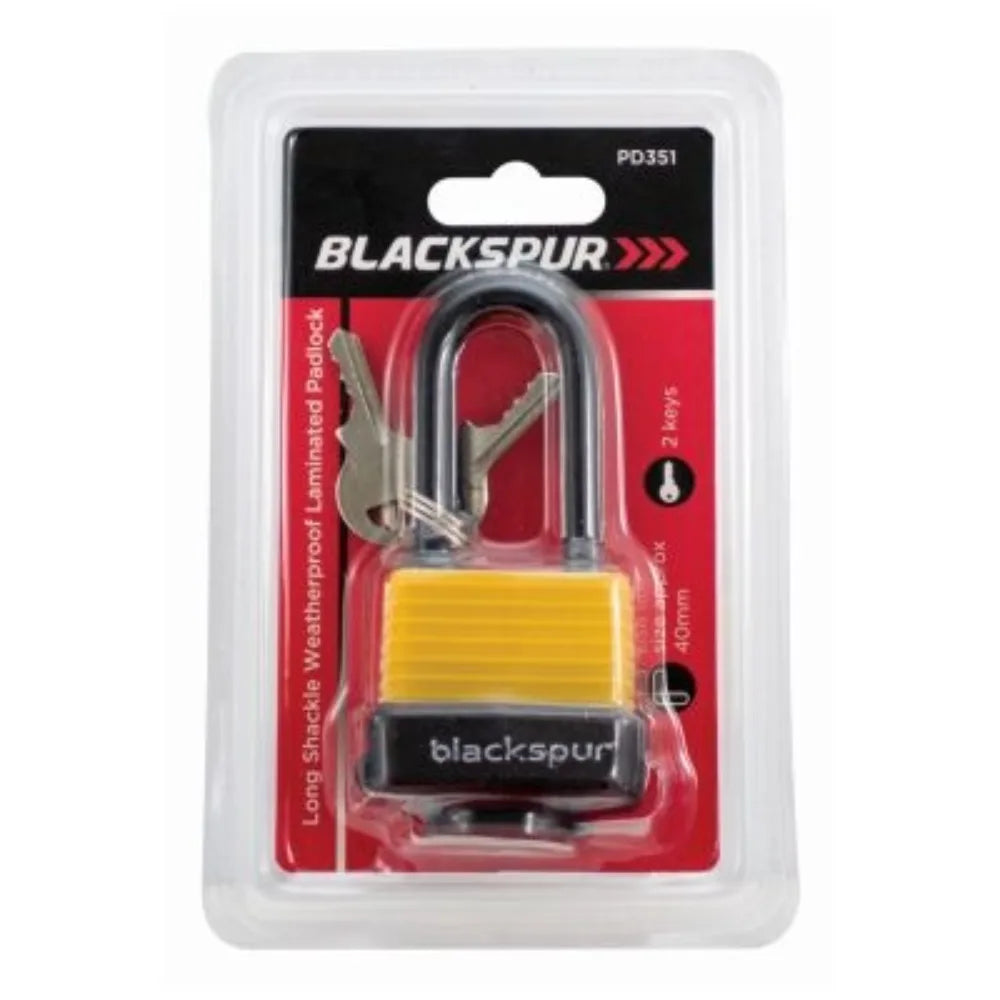 Blackspur 40mm Long Shackle Padlock Weatherproof | PD351