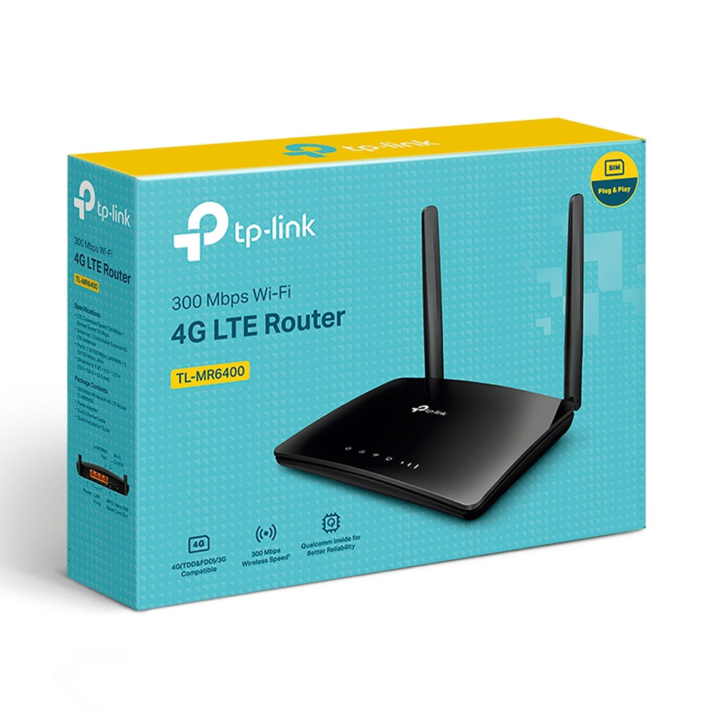 TP-Link TL-MR6400 Wireless Router Fast Ethernet Single-Band (2.4 GHz) 4G - Black