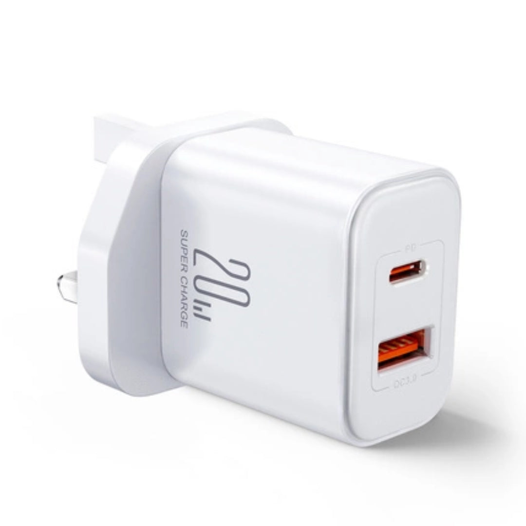 Joyroom 20w Dual Port Usb A USB C Home Charger With Type C C Lead | HL-TCF05