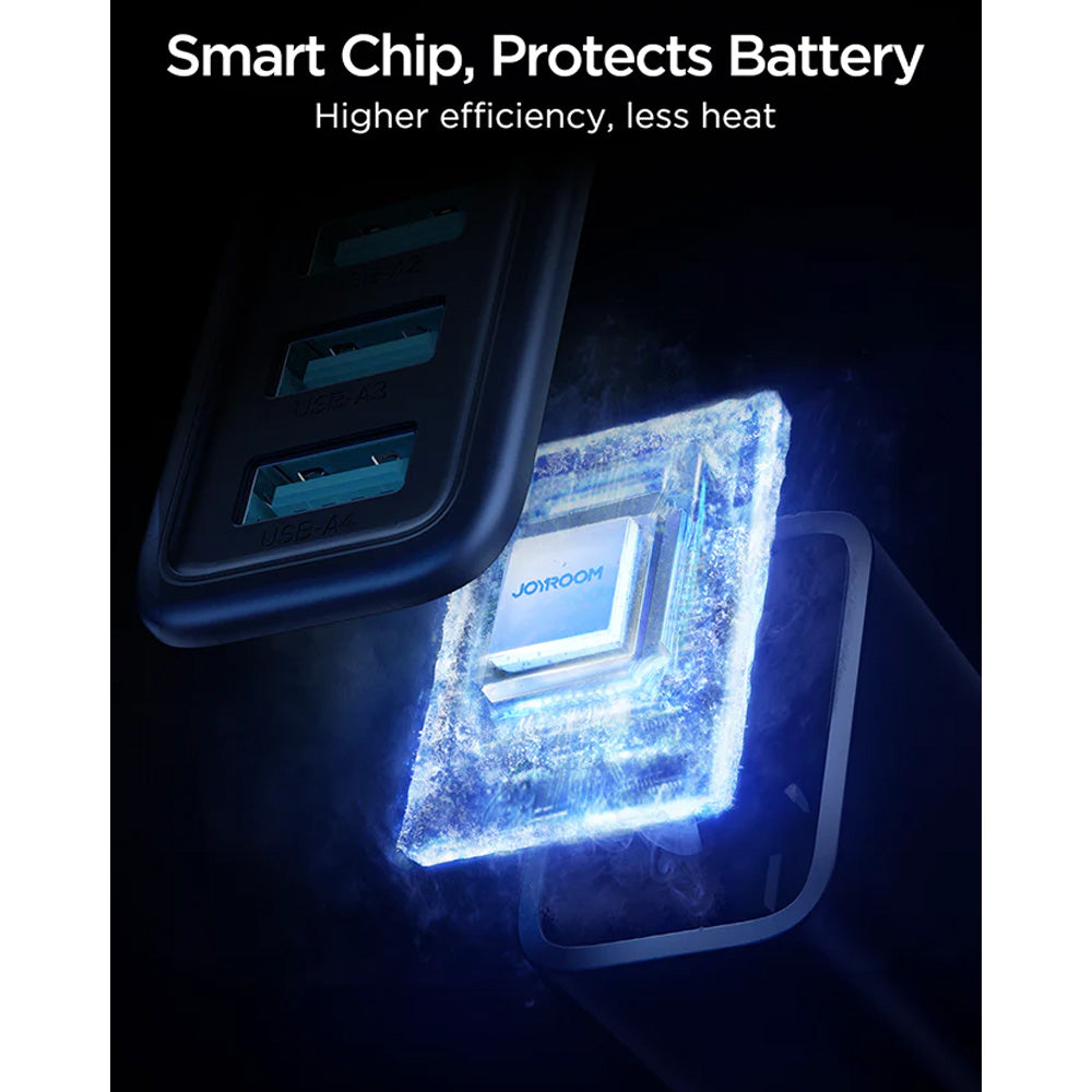 Joyroom Mobile Phone Wall Plug Charger 4.8a 4 USB Ports - Black | HL-TCN03UK