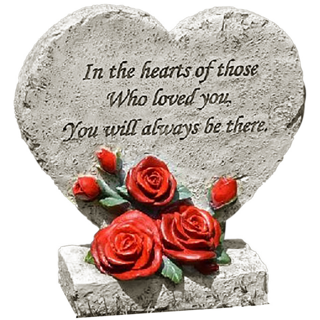 WGP Rose Heart Plaque with Verse Grave Ornament | 6107