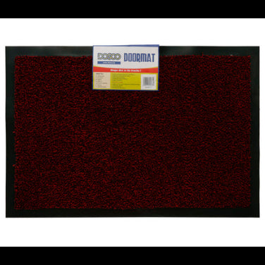 Dosco Dust Control Ultimat brown doormat 60cm x 90cm with black rubber border and product label displayed on top surface
