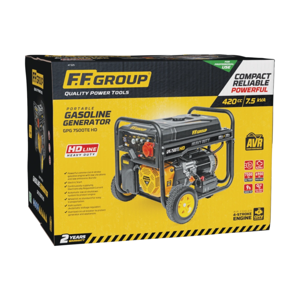 FF Group Petrol Generator 7.5KVA 420cc Electric Start GPG 7500TE 3 Phase | FF47525