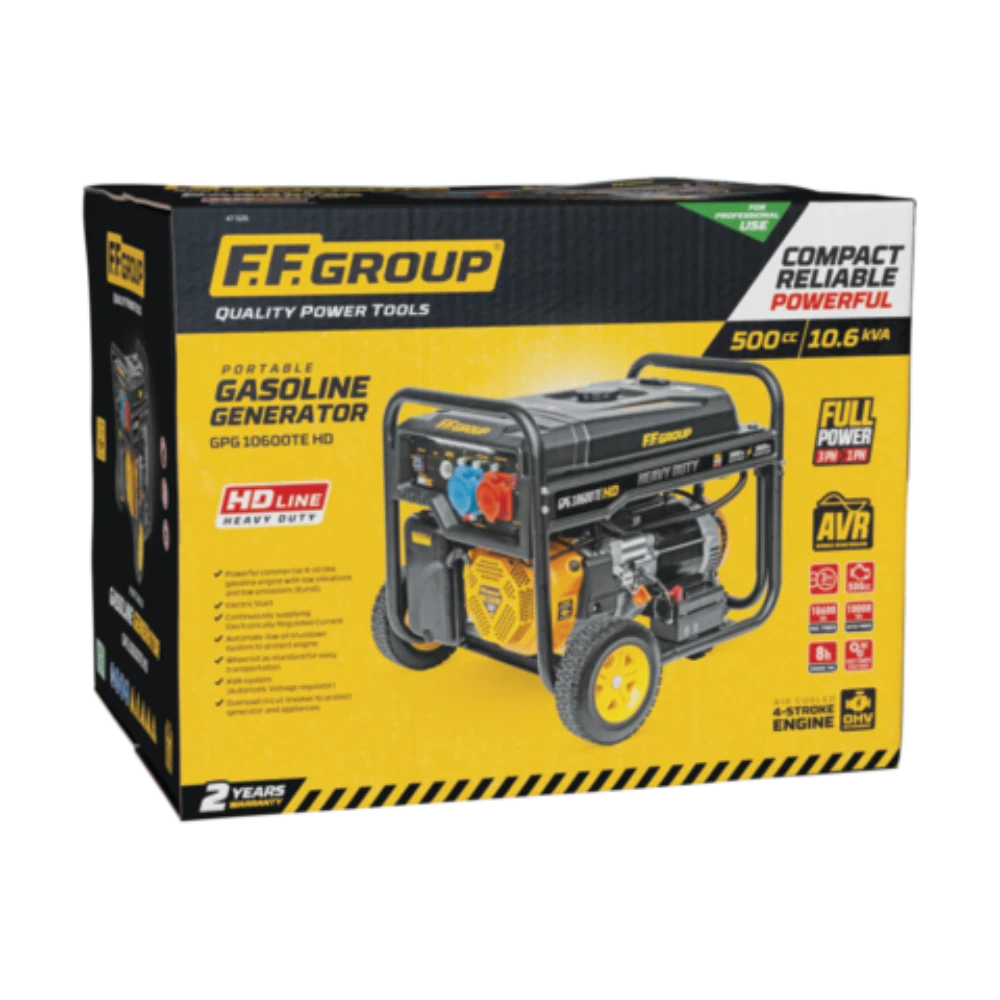 FF Group Petrol Generator GPG 10600TE 10.6 KVA Heavy Duty with Electric Start