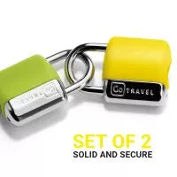 Go Travel Mini Key Luggage Suitcase Locks Padlocks 2 Pack - Yellow / Green | 708.102
