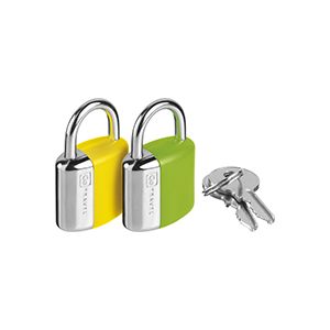 Go Travel Mini Key Luggage Suitcase Locks Padlocks 2 Pack - Yellow / Green | 708.102