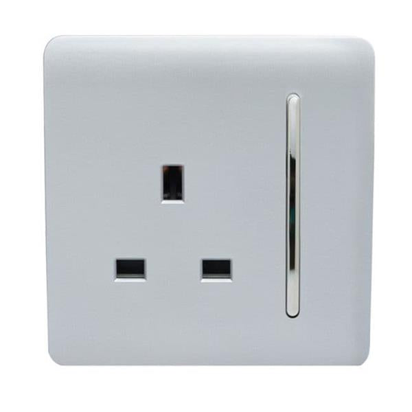 Trendi Single Switched Socket 1 Gang 13 Amp - Silver | 9100-81