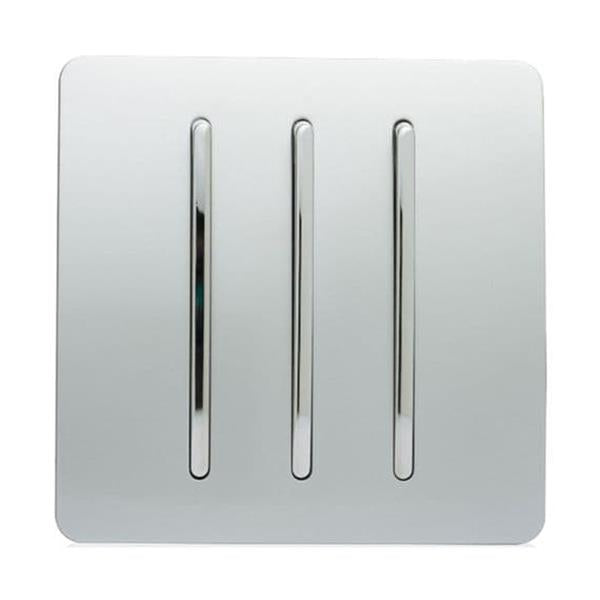 Trendi Triple Switch 3 Gang 2 Way - Silver | 9100-75