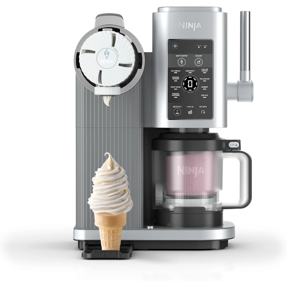 Ninja Swirl by CREAMi 13 in 1 Soft Serve and Ice Cream Maker - Platinum Silver | NC701UK
