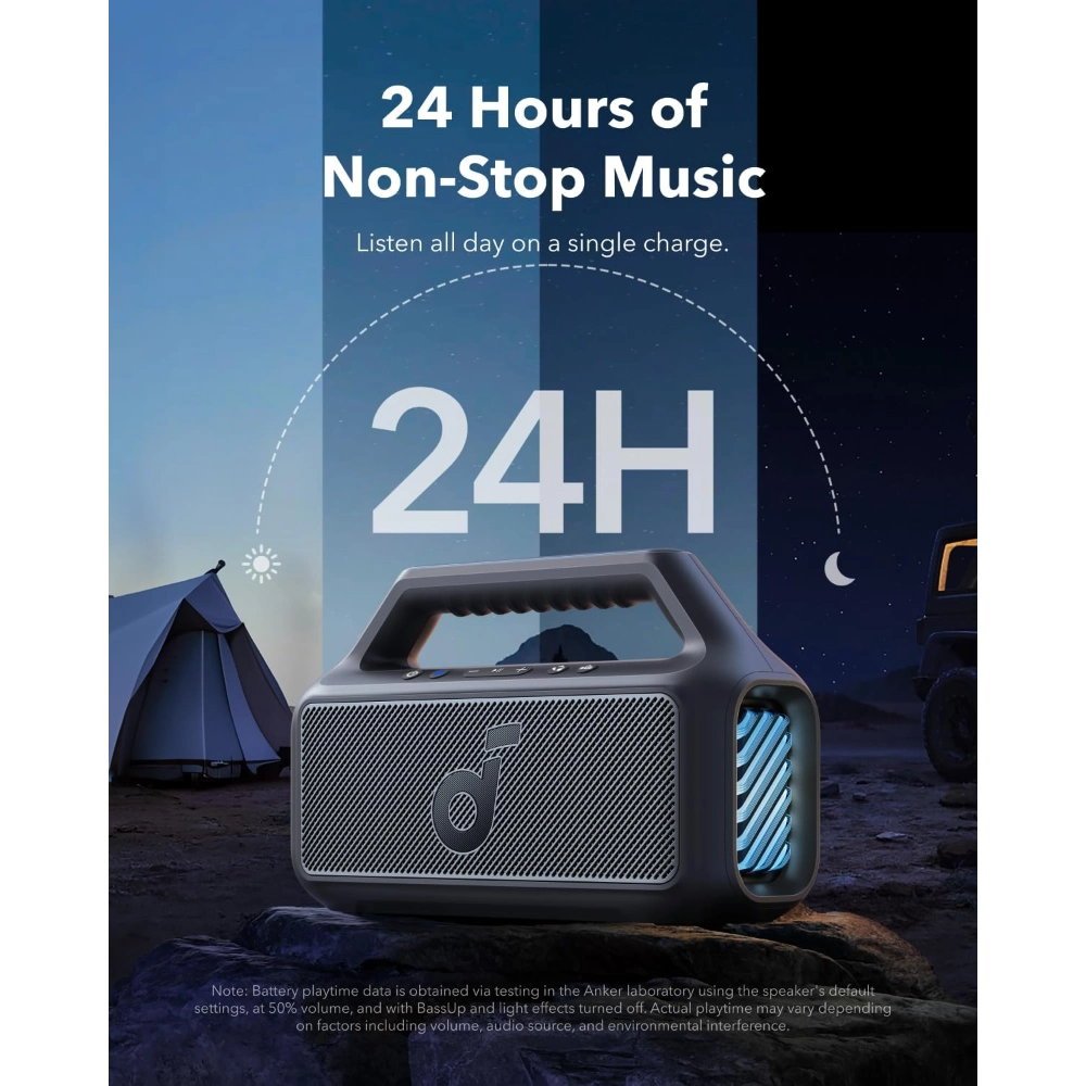 Soundcore Boom 2 Portable Wireless Bluetooth Speaker for Bass - Black | A3148G11