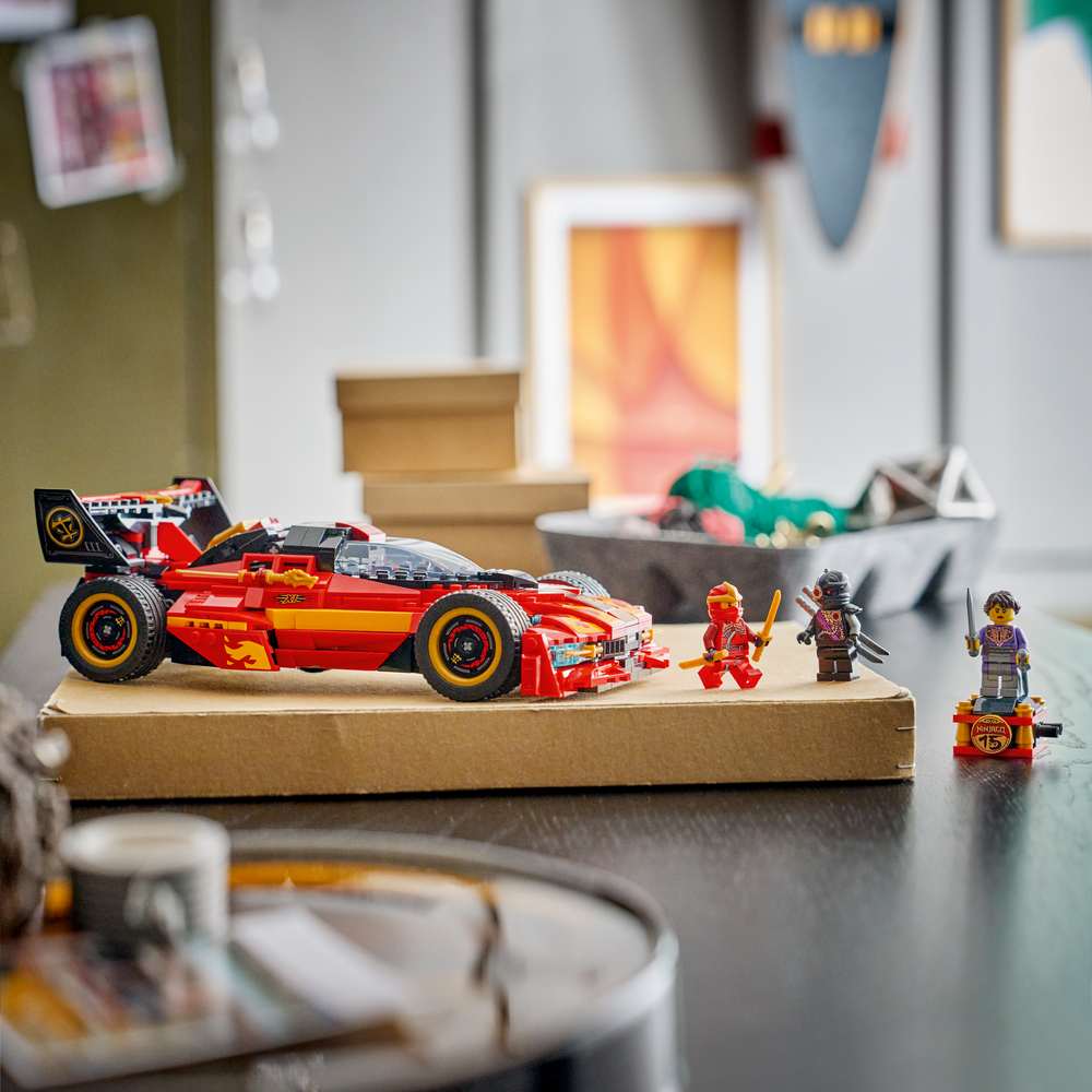 LEGO Ninjago X-1 Ninja Charger 15th Anniversary 71867 - the finished build shown in a home setting. 691 pieces. Ages 14+.