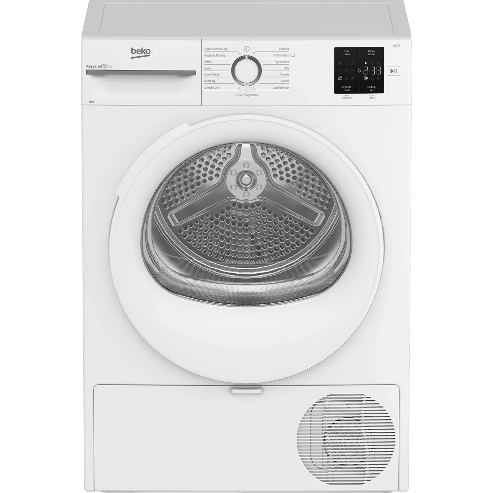 Beko Pro 8kg Heat Pump Tumble Dryer - White | BM3T3822W