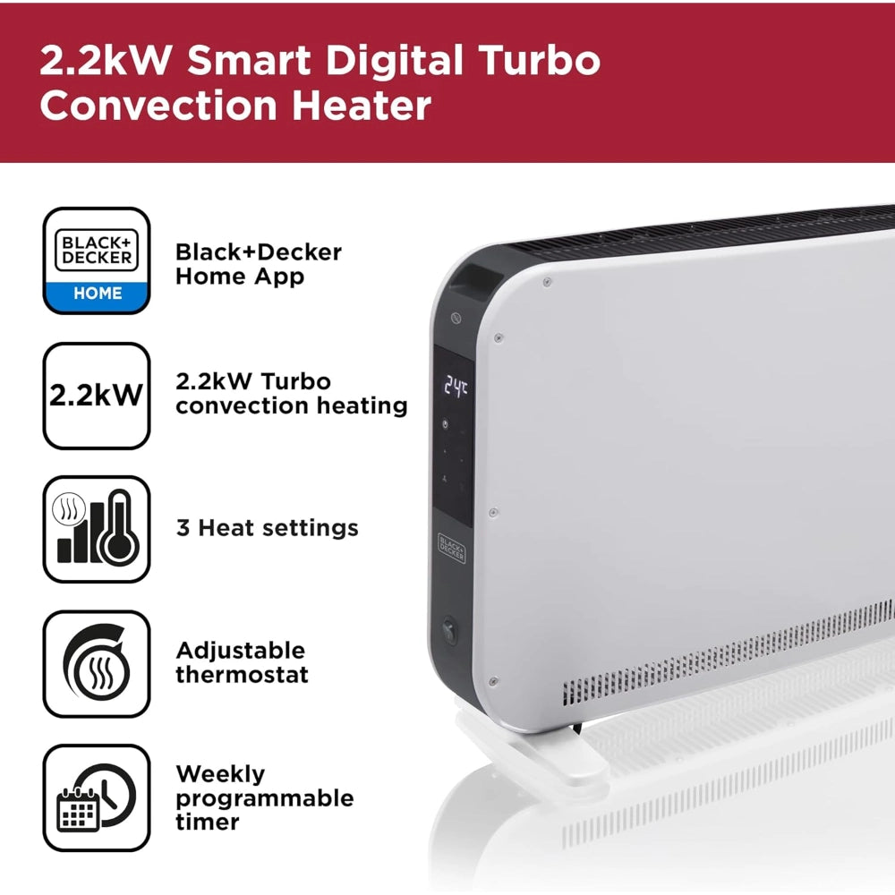 Black & Decker Smart Convection Heater 2.2kW - White | BXCV41014GB