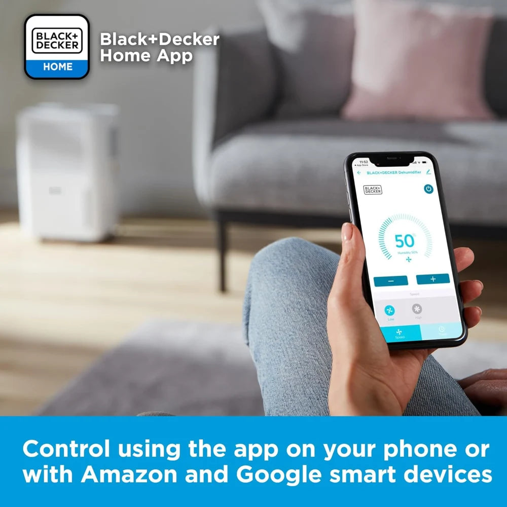 Black & Decker 12 Litre Smart Dehumidifier - White | BXEH60016GB-B