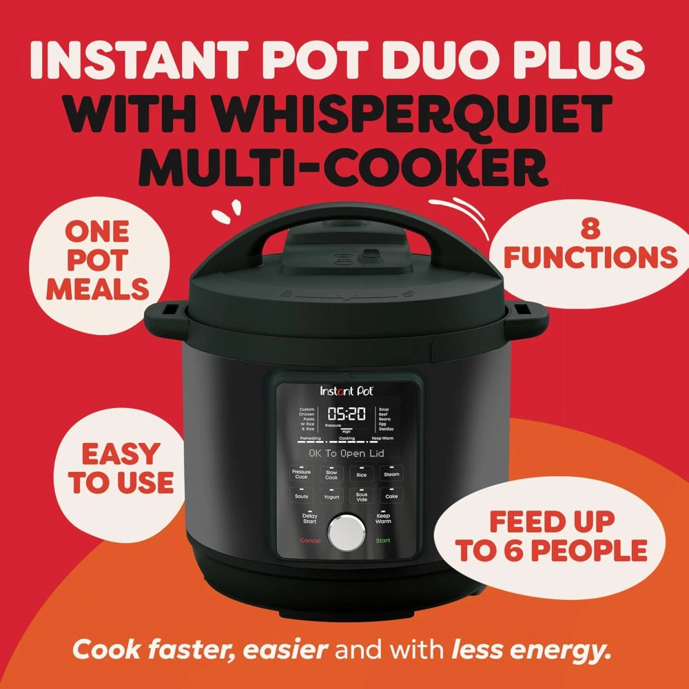 Instant Pot Duo Plus with Whisperquiet Multi Cooker 5.7 Litre - Black | 112-3079-01-UK