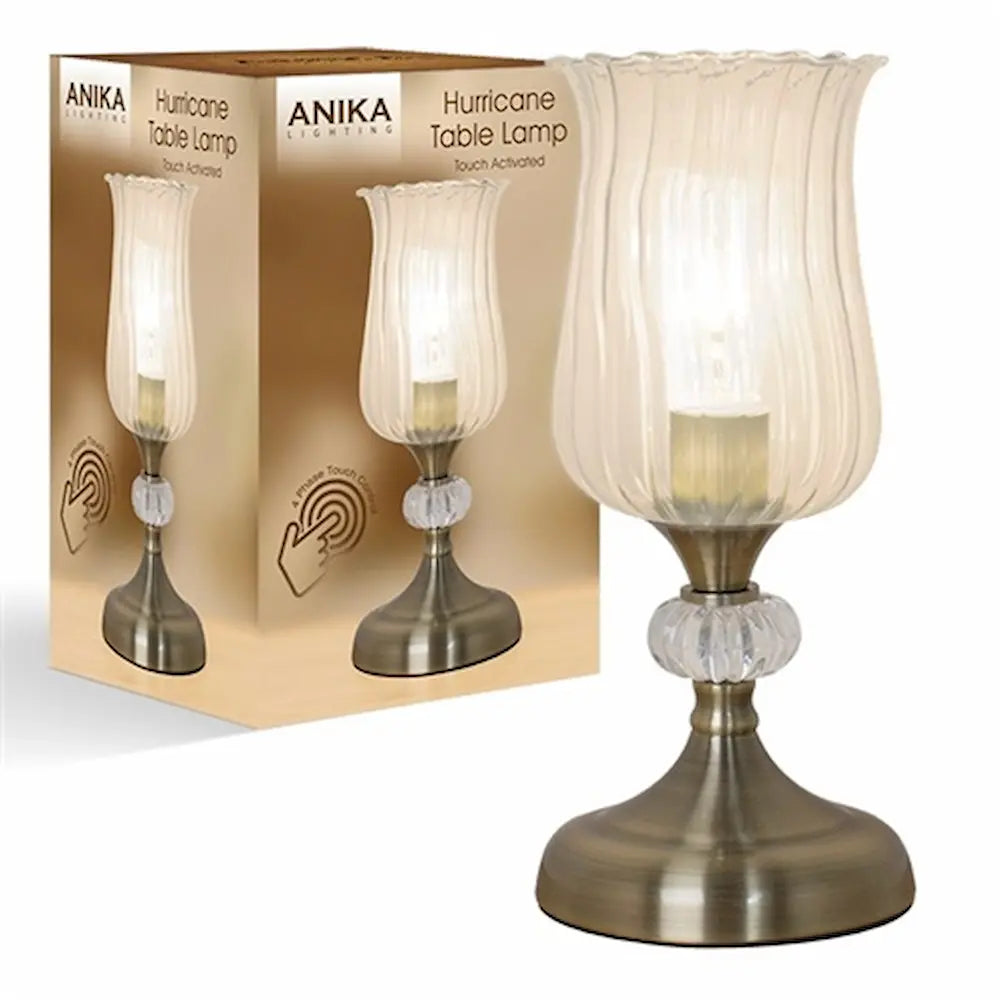 Anika Hurricane Touch Control Table Lamp in Brass | 62480