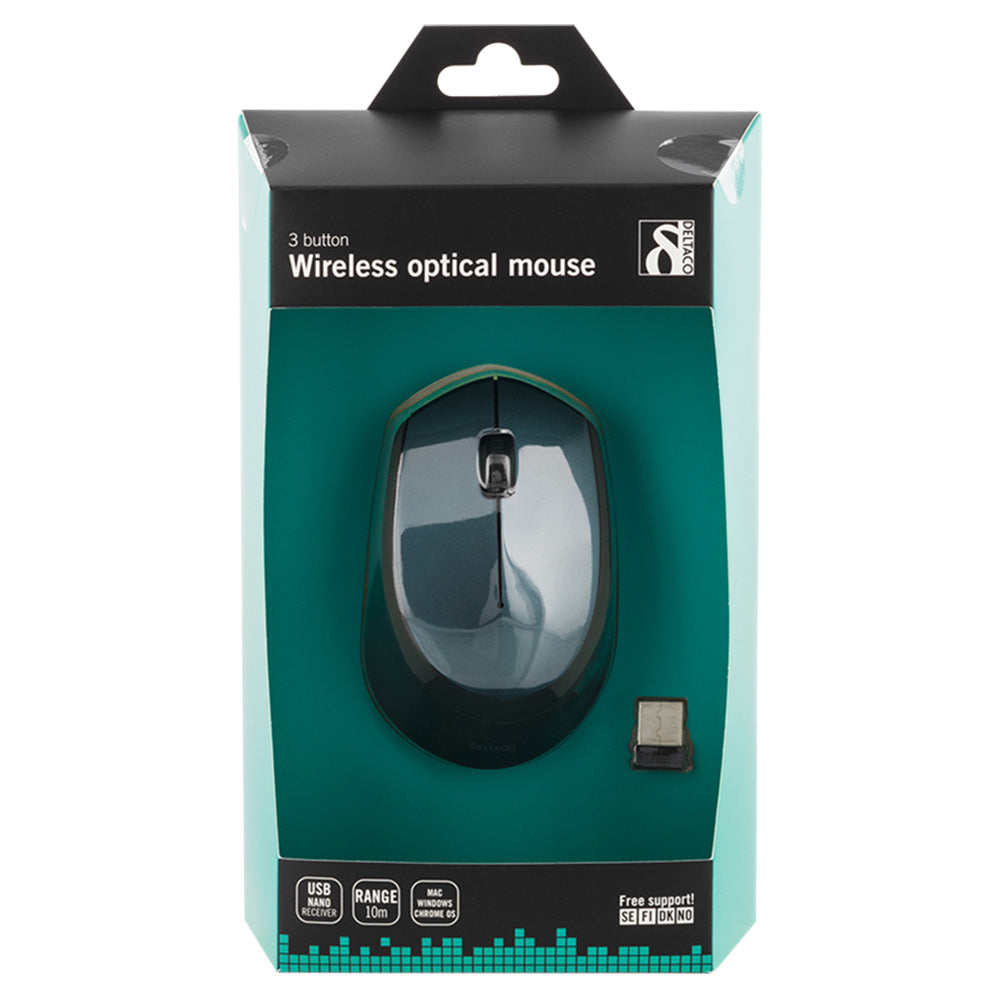 Deltaco Wireless Computer Mouse - Green | MS461