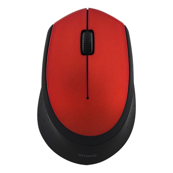 Deltaco Wireless Computer Mouse - Red | MS462