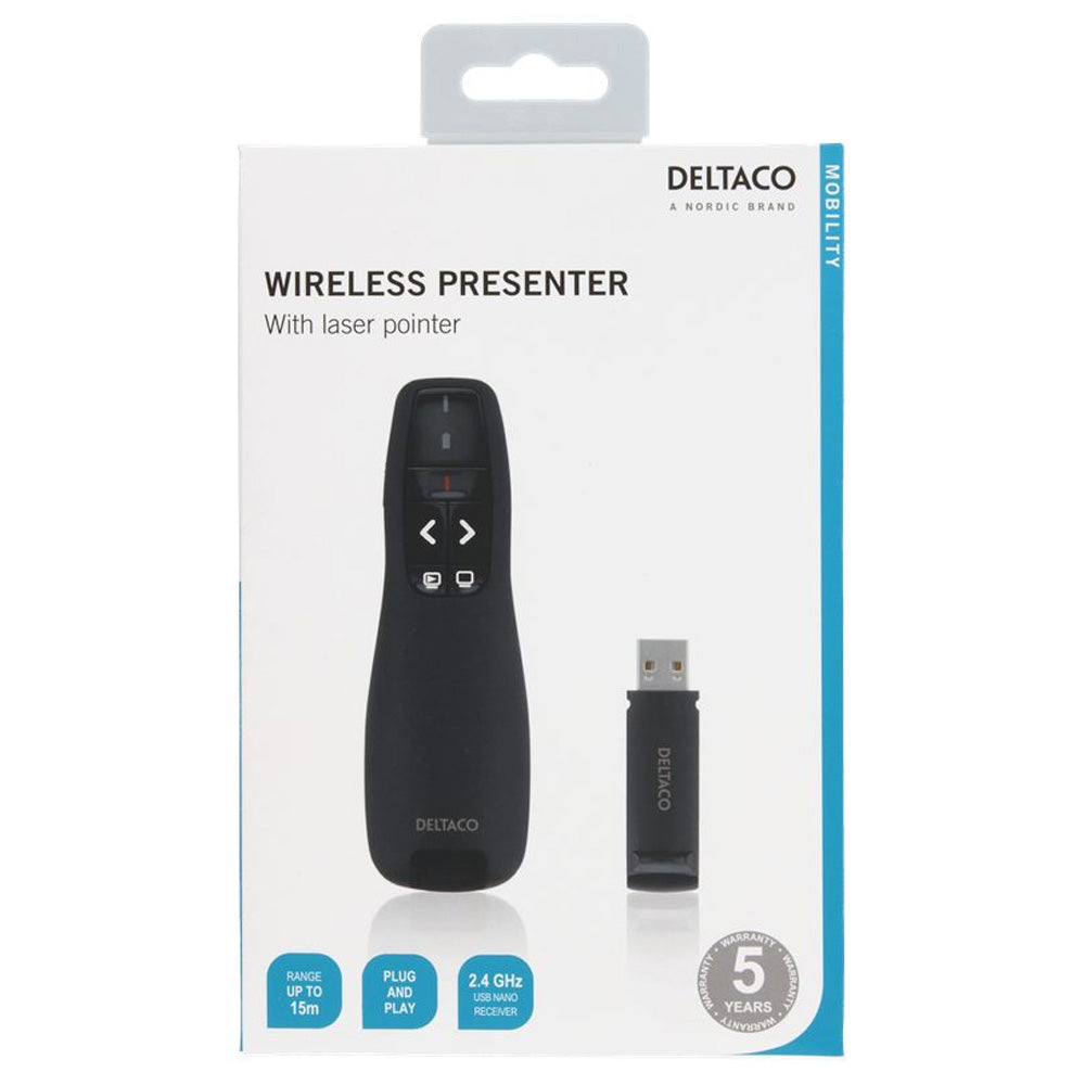Deltaco Wireless Presenter & Laser Pointer | WP001