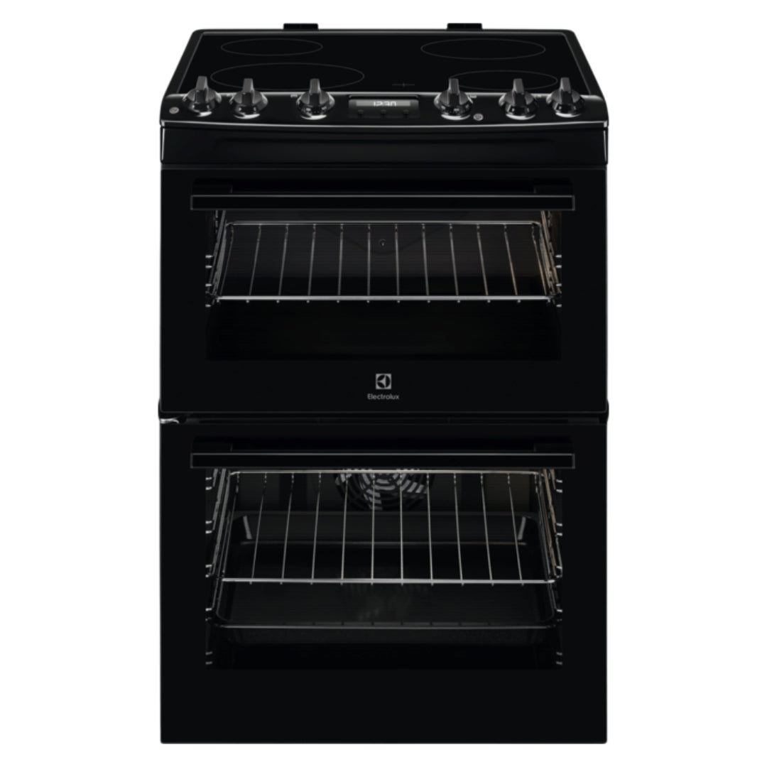 Electrolux 60cm Double Oven Electric Ceramic Cooker - Black | LKR655200K