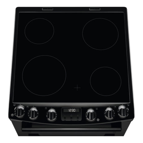 Electrolux 60cm Double Oven Electric Ceramic Cooker - Black | LKR655200K