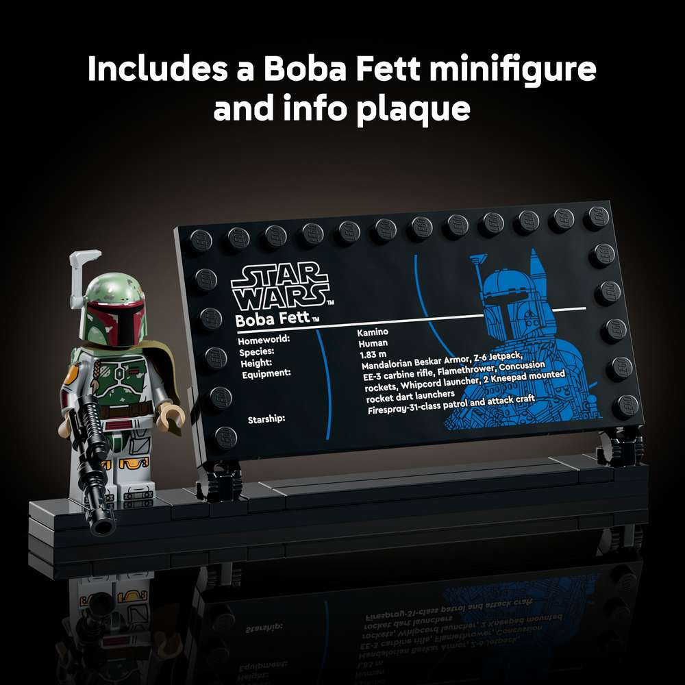 LEGO Star Wars™ Boba Fett™ 75455 - captioned product view. 1544 pieces. Ages 18+.