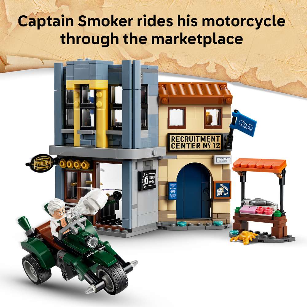 LEGO ONE PIECE Showdown with Captain Smoker 75642 - captioned product view. 547 pieces. Ages 9+.