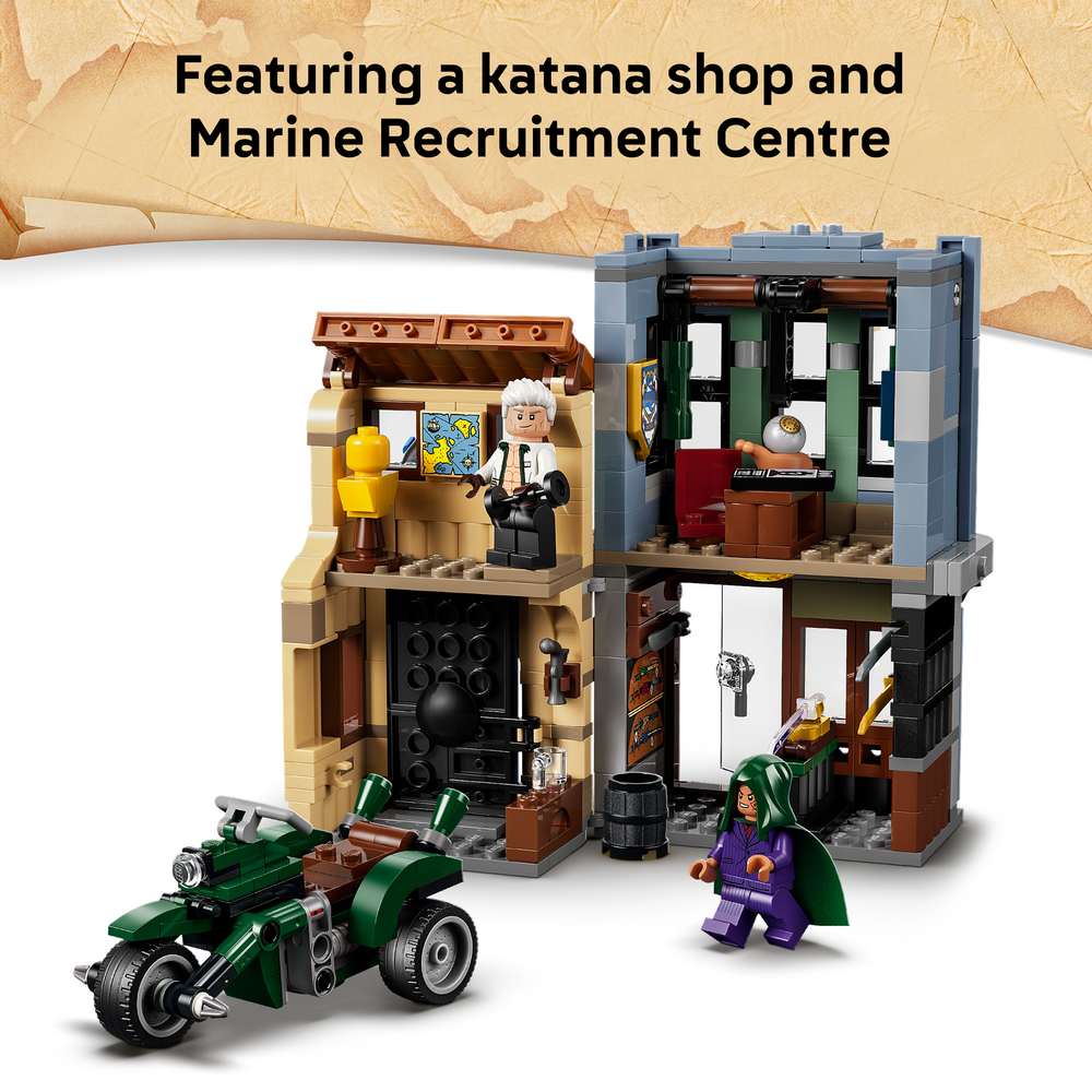 LEGO ONE PIECE Showdown with Captain Smoker 75642 - captioned product view. 547 pieces. Ages 9+.
