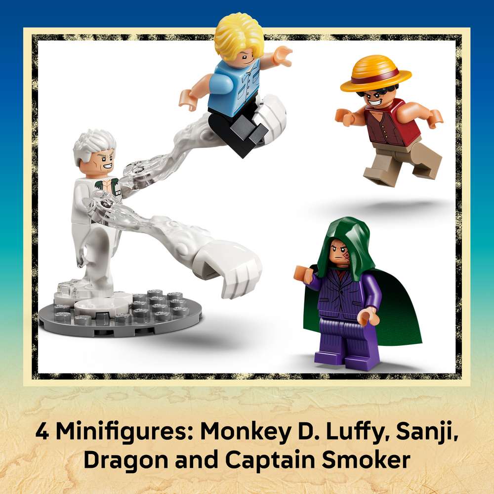 LEGO ONE PIECE Showdown with Captain Smoker 75642 - captioned product view. 547 pieces. Ages 9+.