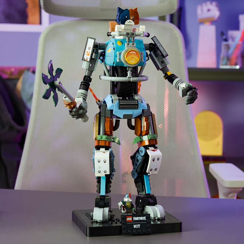 LEGO Fortnite KIT 77081 - the finished build shown in a home setting. 1230 pieces. Ages 12+.