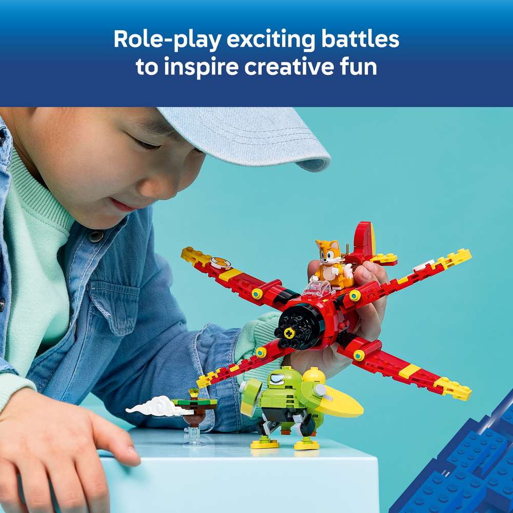 LEGO Sonic Tails' Tornado-1 77119 - captioned product view. 310 pieces. Ages 8+.