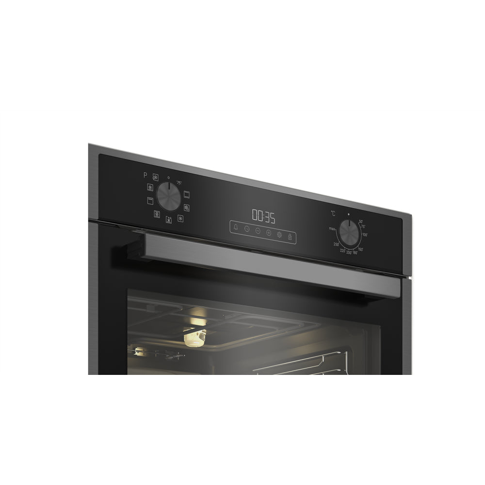 Blomberg AeroChef Built In Single Oven Multifunction - Dark Steel | ROEN9222DX