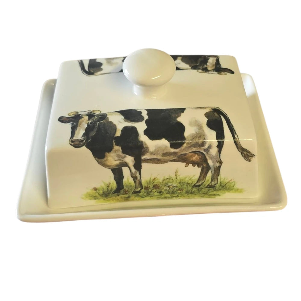 Shannonbridge Pottery Fresian Cow Butter Dish