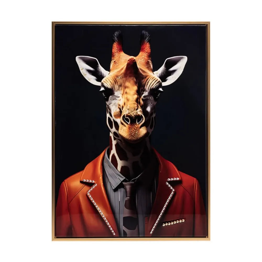 Stonewall Gallery Framed & Textured Picture - Giraffe Portrait 52.5cm x 72.5cm x2.8cm | BA23
