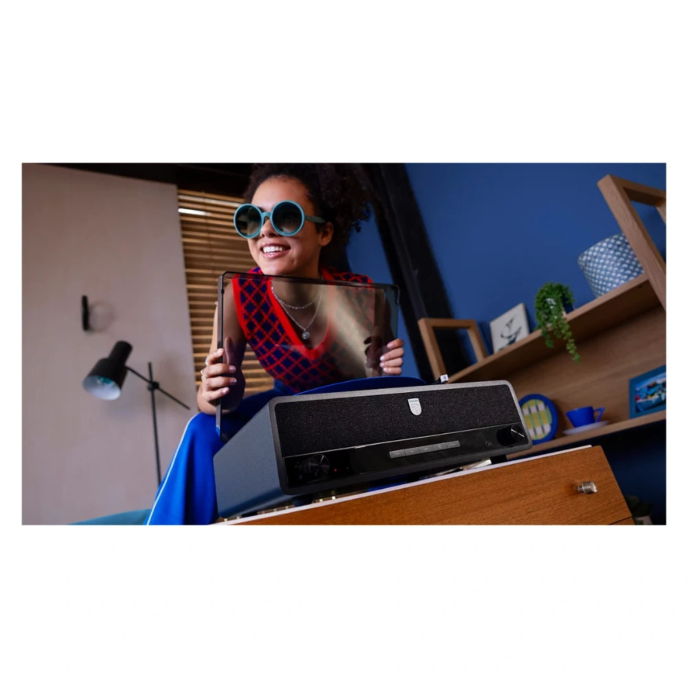 Philips The Stevie Century Bluetooth Turntable Record Player - Black | TAV3000B/10
