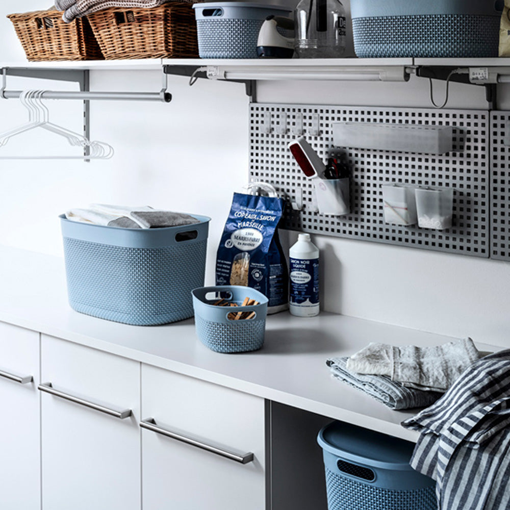 Curver Filo Laundry Basket Recycled 45 Litre - Stone Blue | CUR118815