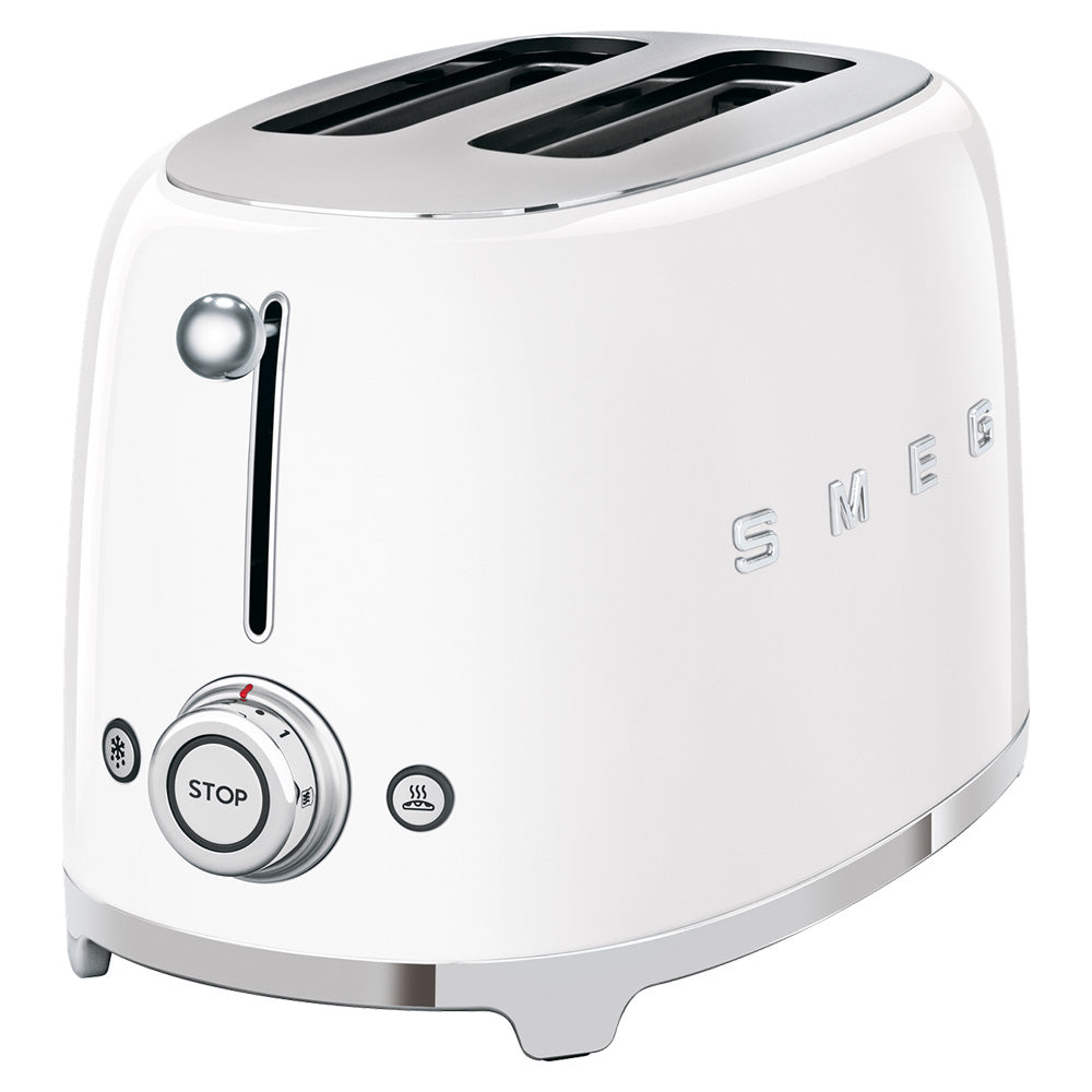 Smeg 50's Retro Style Aesthetic 2 Slice Toaster - White | TSF01WHUK