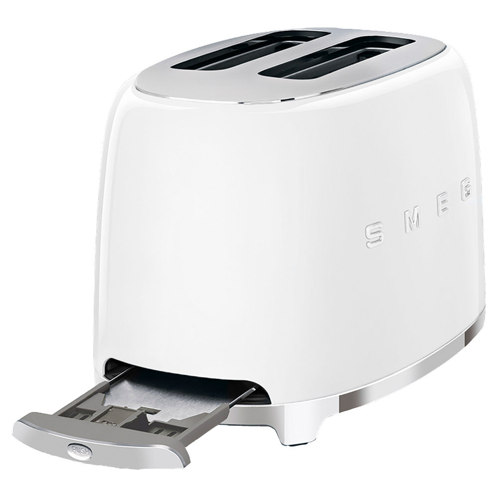 Smeg 50's Retro Style Aesthetic 2 Slice Toaster - White | TSF01WHUK