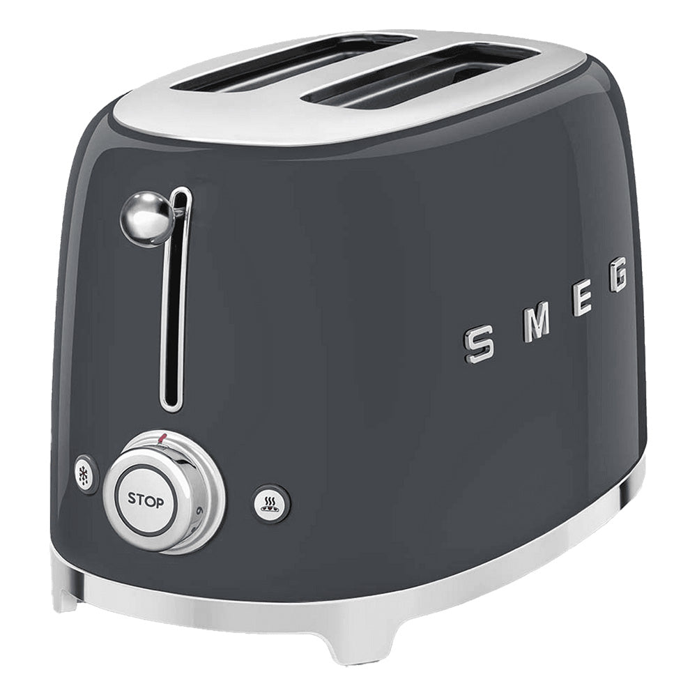 Smeg 50's Retro Style Aesthetic 2 Slice Toaster - Slate Grey | TSF01GRUK