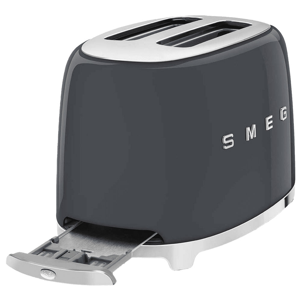 Smeg 50's Retro Style Aesthetic 2 Slice Toaster - Slate Grey | TSF01GRUK