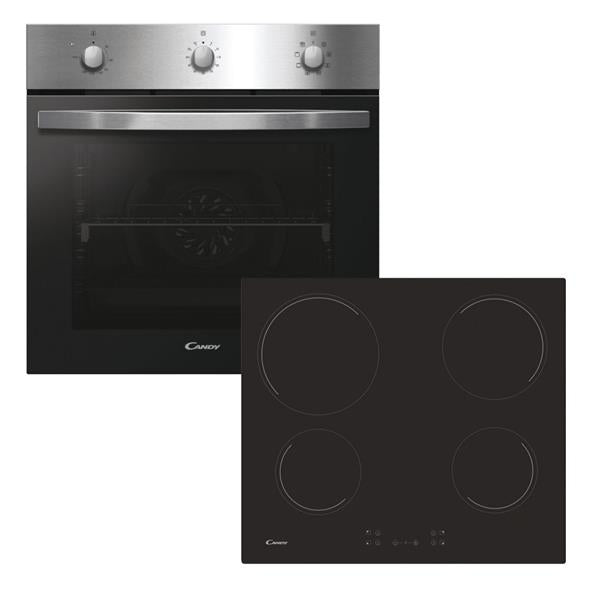 Candy Built In Electric Single Oven and Ceramic Hob Pack - Black | PCI27XCH64CCB
