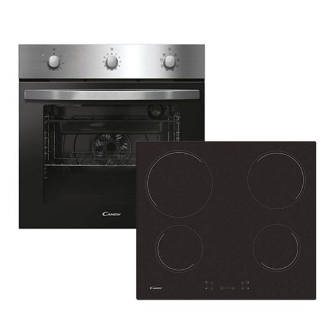 Candy Built In Electric Single Oven and Ceramic Hob Pack - Stainless Steel | PCI27XCH64CCBS