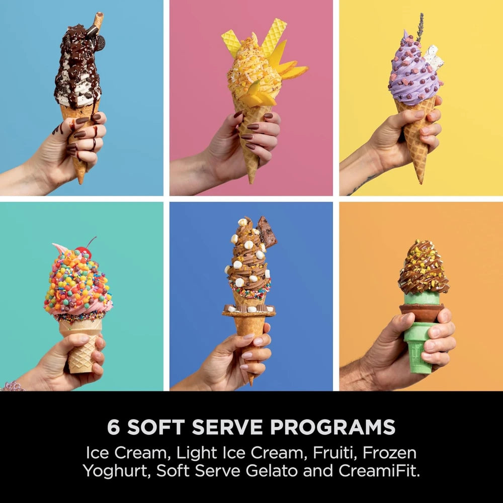 Ninja Swirl by CREAMi 13 in 1 Soft Serve and Ice Cream Maker - Platinum Silver | NC701UK