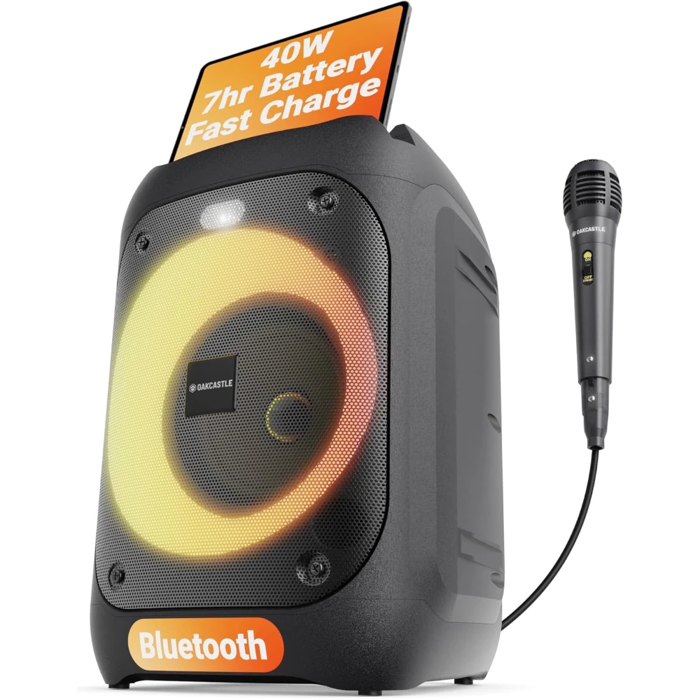 Majority PS100 Portable Wireless Bluetooth Party Speaker with Karaoke Micophone - Black | 1000002991