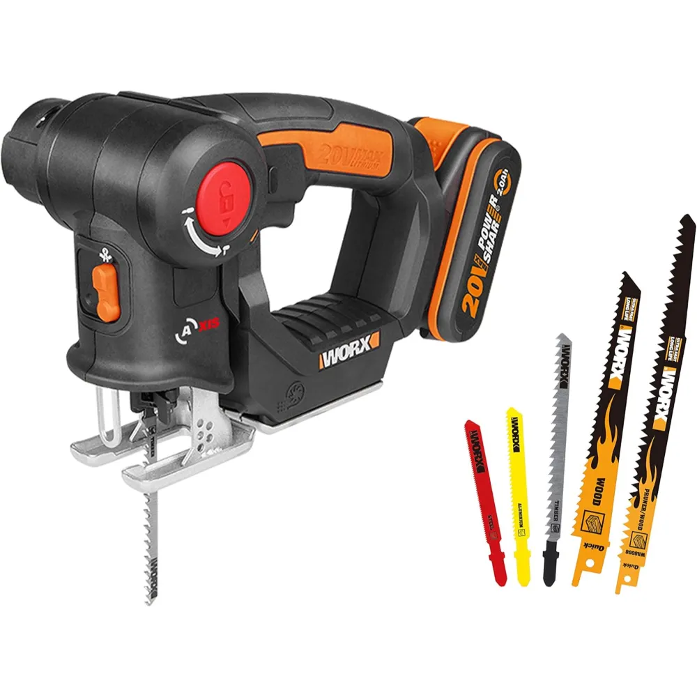 Worx Cordless 2 in 1 Axis Jigsaw / Reciprocating Saw 20v Kit | WX550.2