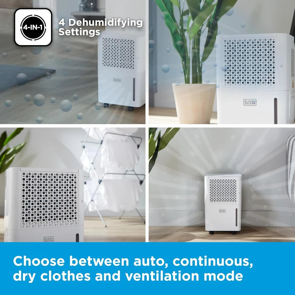 Black & Decker 12 Litre Smart Dehumidifier - White | BXEH60016GB-B